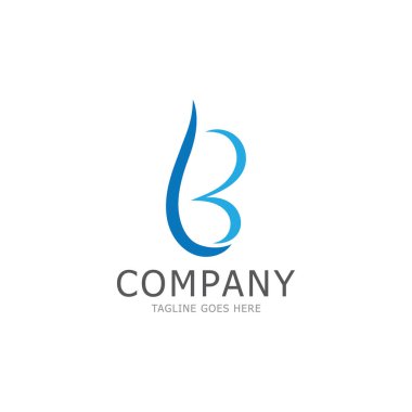 b harfi logo tasarım şablonu