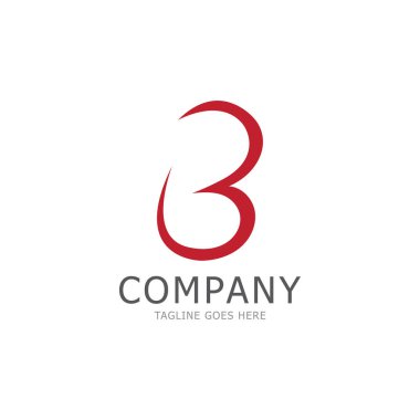 b harfi logo tasarım şablonu