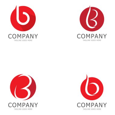 b harfi logo tasarım şablonu