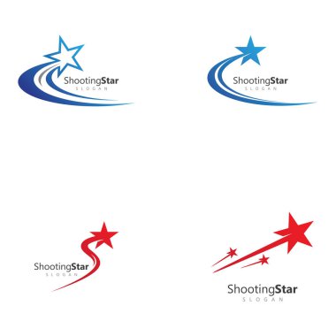 kayan yıldız vektör logo tasarım şablonu