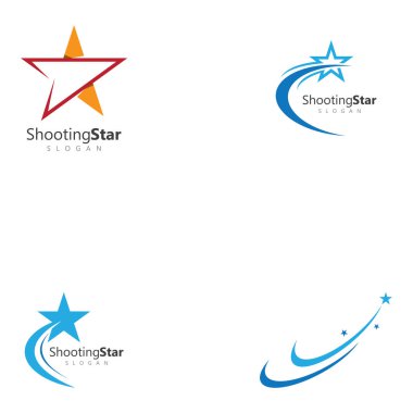 kayan yıldız vektör logo tasarım şablonu