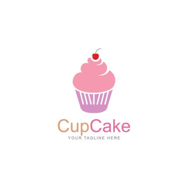 cupcake simgesi vektör logo tasarım şablonu