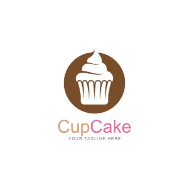 cupcake simgesi vektör logo tasarım şablonu