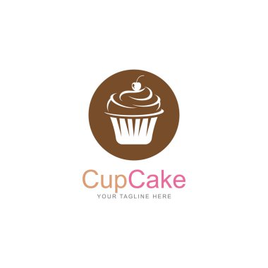 cupcake simgesi vektör logo tasarım şablonu