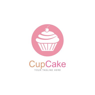 cupcake simgesi vektör logo tasarım şablonu