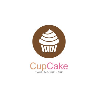 cupcake simgesi vektör logo tasarım şablonu