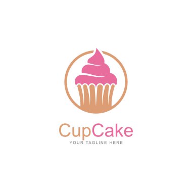 cupcake simgesi vektör logo tasarım şablonu