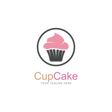 cupcake simgesi vektör logo tasarım şablonu