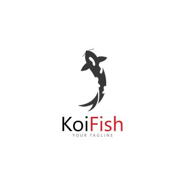 Koi balığı logo tasarım vektör şablonu