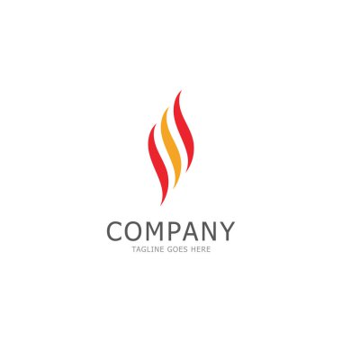 ateş alev logosu tasarımı vektör simgesi resmi