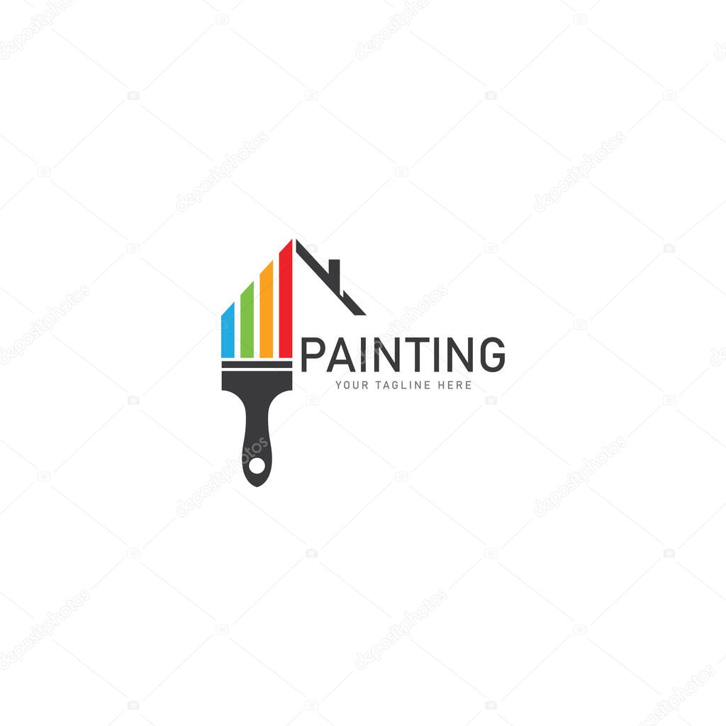 Painting logo vector illustration design template