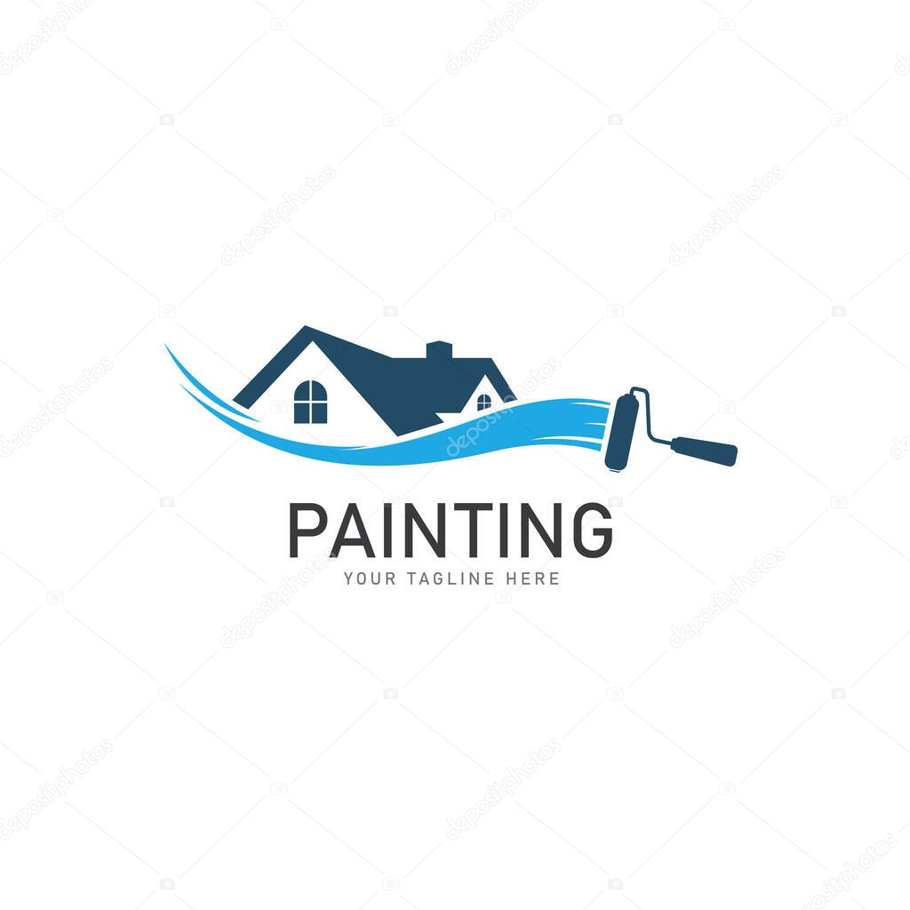 Painting logo vector illustration design template