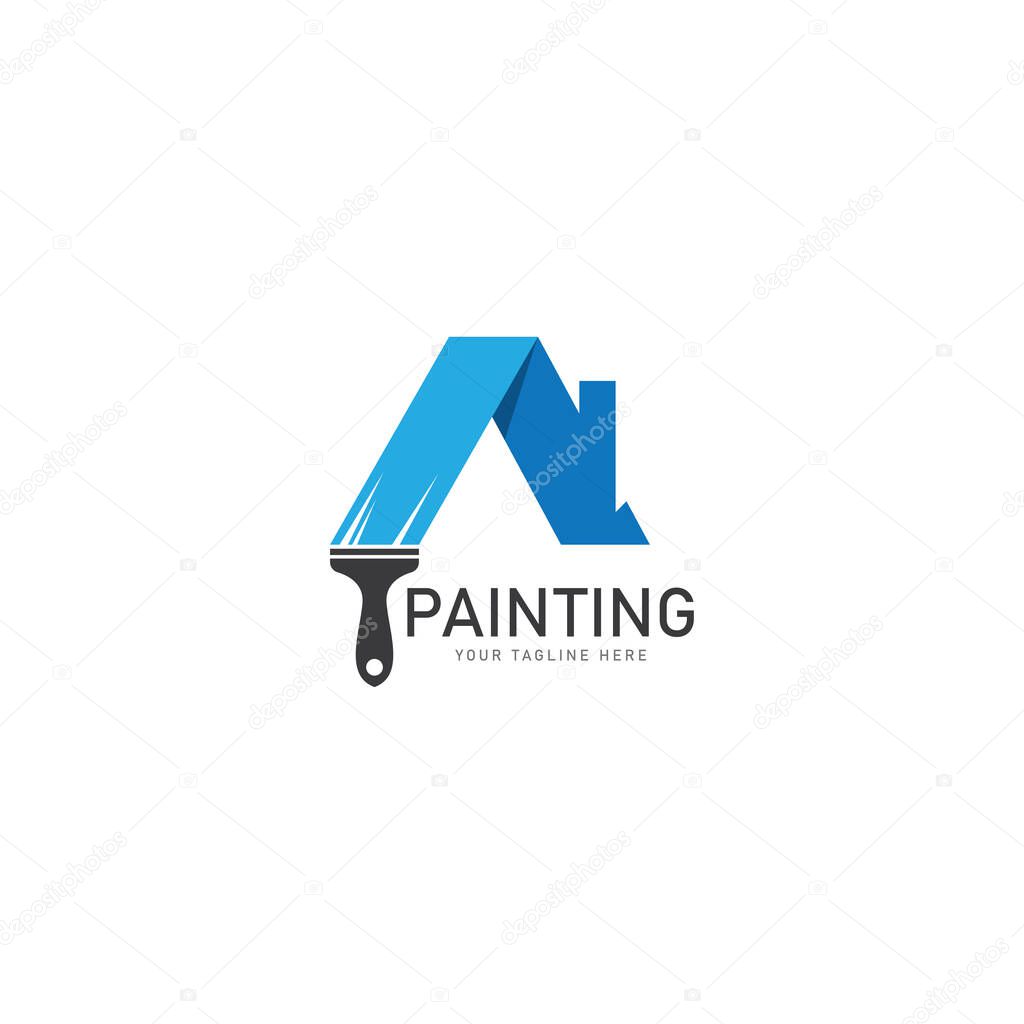 Painting logo vector illustration design template