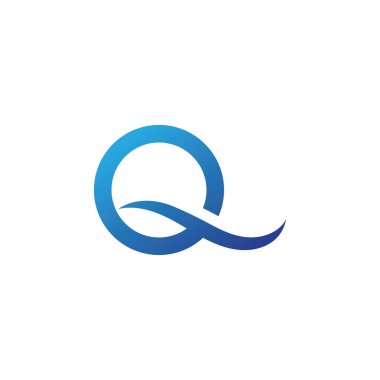 Q harfi su dalgası logo vektörü