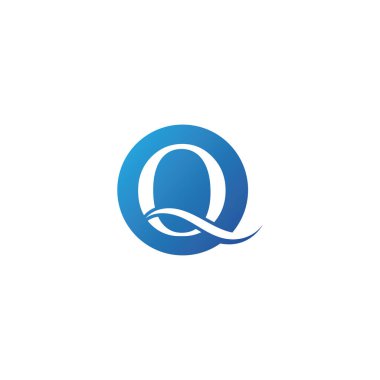 Q harfi su dalgası logo vektörü