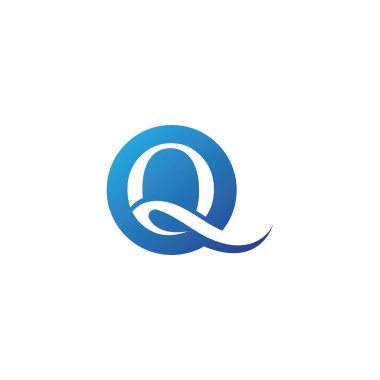 Q harfi su dalgası logo vektörü