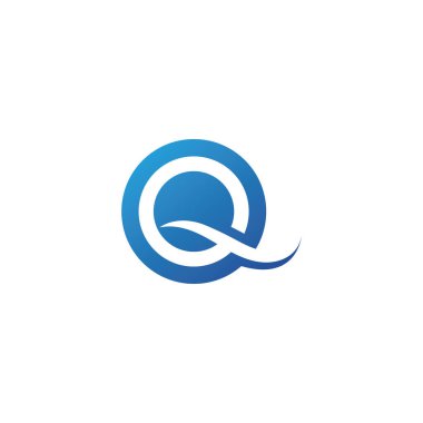 Q harfi su dalgası logo vektörü