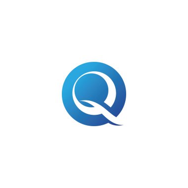 Q harfi su dalgası logo vektörü
