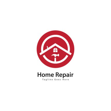 Ev Onarımı logo şablonu vektör simgesi tasarımı