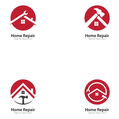 Ev Onarımı logo şablonu vektör simgesi tasarımı