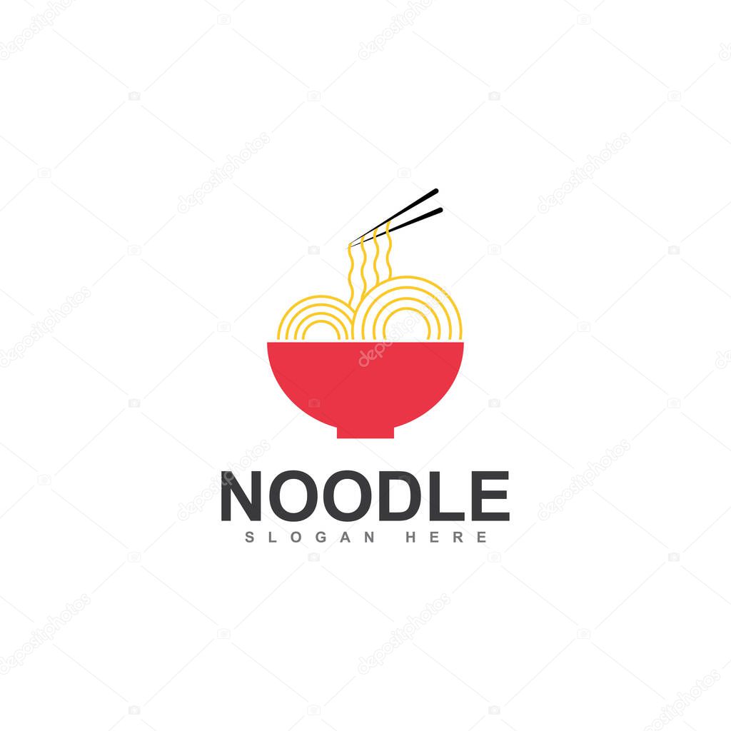 Chinese noodle logo design icon template. japanese ramen vector illustration