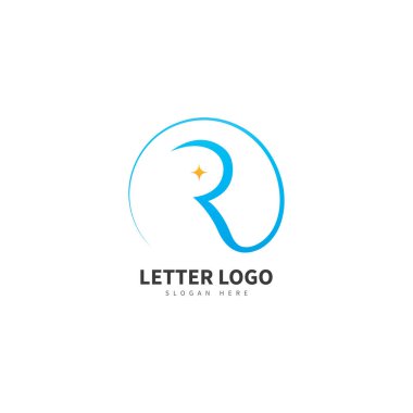 R harfi vektör logosu soyut