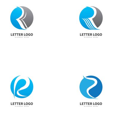 R harfi vektör logosu soyut