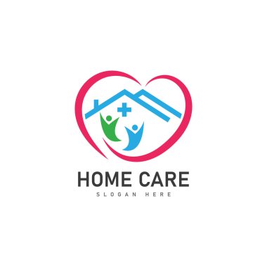 evde bakım logosu tasarım vektör resimleme simgesi