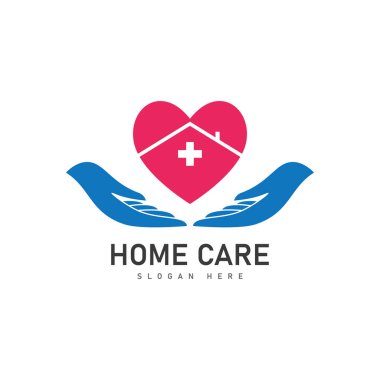 evde bakım logosu tasarım vektör resimleme simgesi