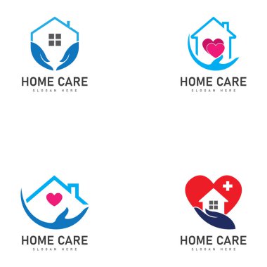 evde bakım logosu tasarım vektör resimleme simgesi