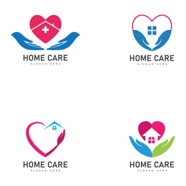 evde bakım logosu tasarım vektör resimleme simgesi