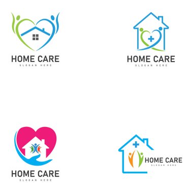 evde bakım logosu tasarım vektör resimleme simgesi