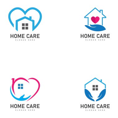 evde bakım logosu tasarım vektör resimleme simgesi