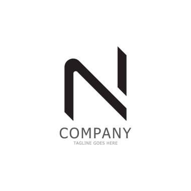 alfabe N harf logosu ve sembol vektör simgesi
