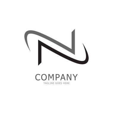alfabe N harf logosu ve sembol vektör simgesi