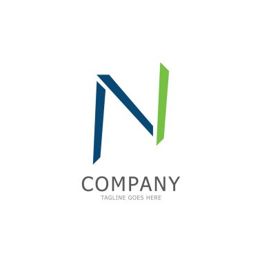 alfabe N harf logosu ve sembol vektör simgesi