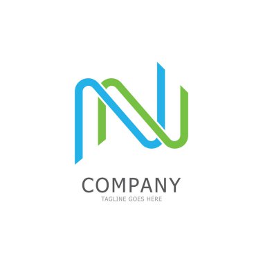 alfabe N harf logosu ve sembol vektör simgesi