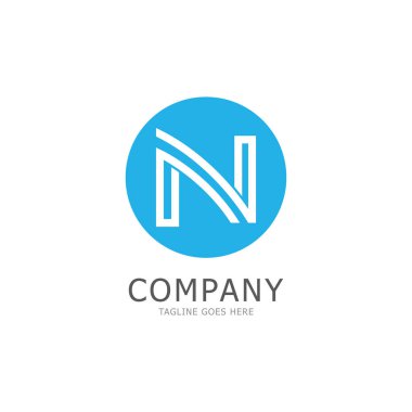 alfabe N harf logosu ve sembol vektör simgesi