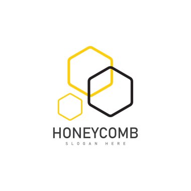 bal peteği illüstrasyon logo vektör şablonu