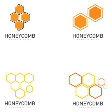 bal peteği illüstrasyon logo vektör şablonu