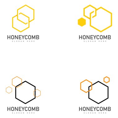 bal peteği illüstrasyon logo vektör şablonu