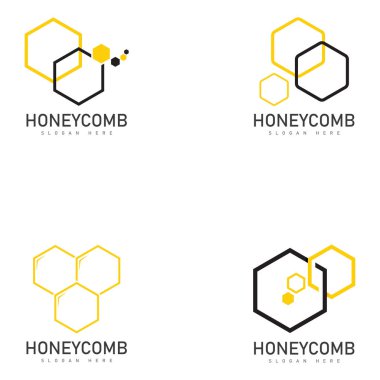 bal peteği illüstrasyon logo vektör şablonu