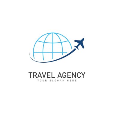 seyahat acentası logo tasarım şablonu vektörü