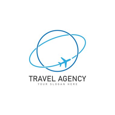 seyahat acentası logo tasarım şablonu vektörü
