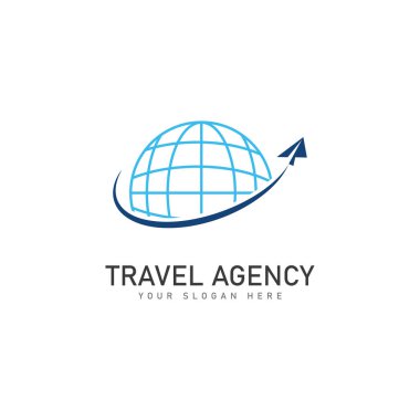 seyahat acentası logo tasarım şablonu vektörü