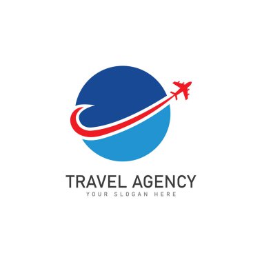 seyahat acentası logo tasarım şablonu vektörü
