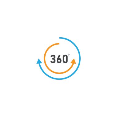 Açı 360 derece işaret simgesi. Geometri matematik sembolü. Tam döndürme
