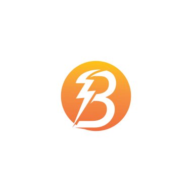Bolt Lightning Harf B Logo tasarım vektörü şablonu