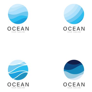 Okyanus dalgası logo tasarım vektörü