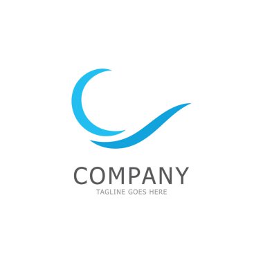 su dalgası c logo vektör simgesi